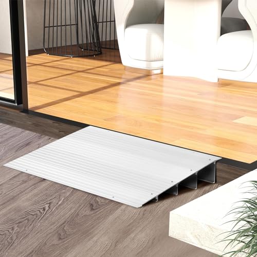 3" Rise Aluminum Door Threshold Ramp with Non-slip Surface W1069