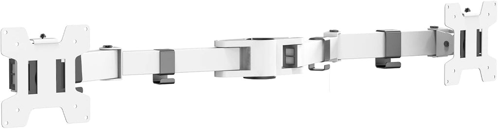 White Dual Monitor Arm Pole Mount Bracket F8762