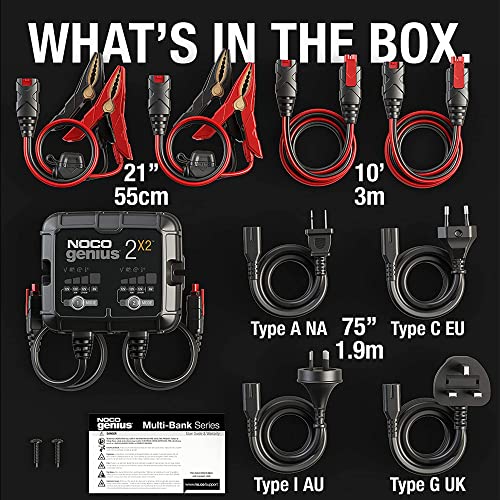 4A 2-Bank Smart Battery Charger for Lead-Acid & Lithium R827