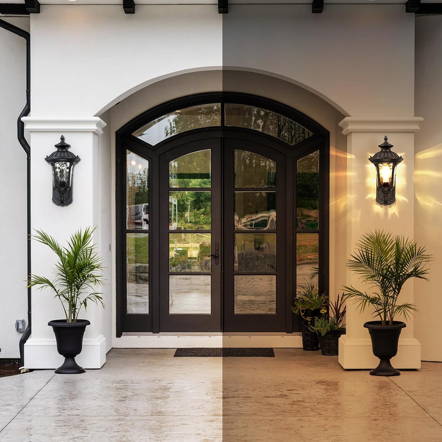 Black 15.6'' Waterproof Outdoor Wall Light Fixture E72862