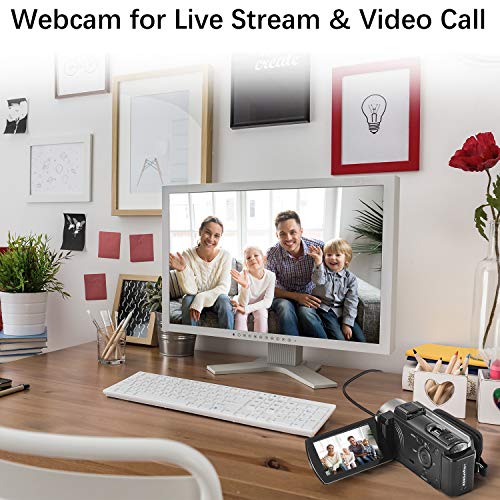 Black 24MP Full HD 1080P Camcorder with 2 Batteries C2404