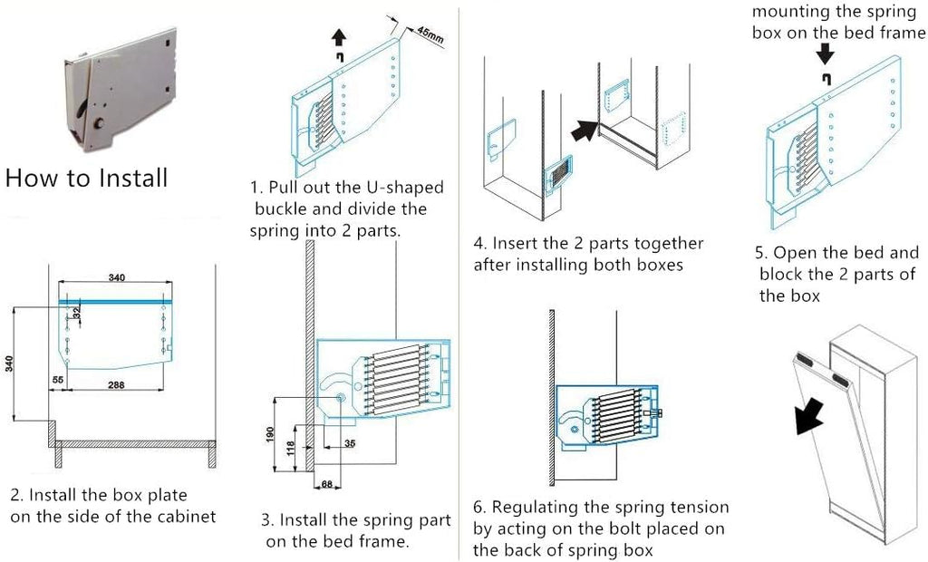 Queen-Size Horizontal Wall Bed Hardware Kit M812784