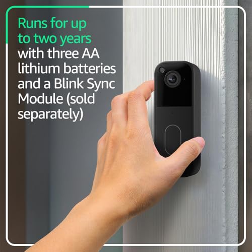 Black Video Doorbell with Sync Module Core V554