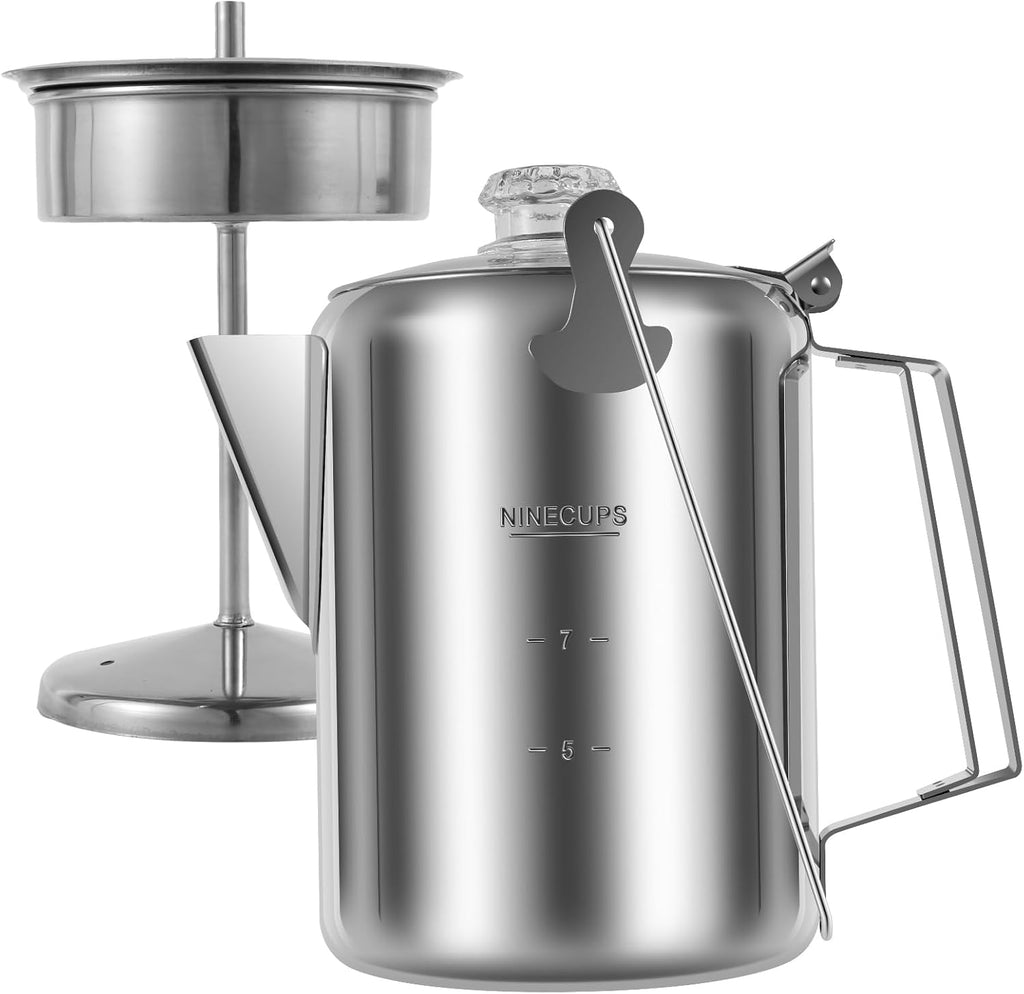 9 Cup Stainless Steel Camping Coffee Pot M2637