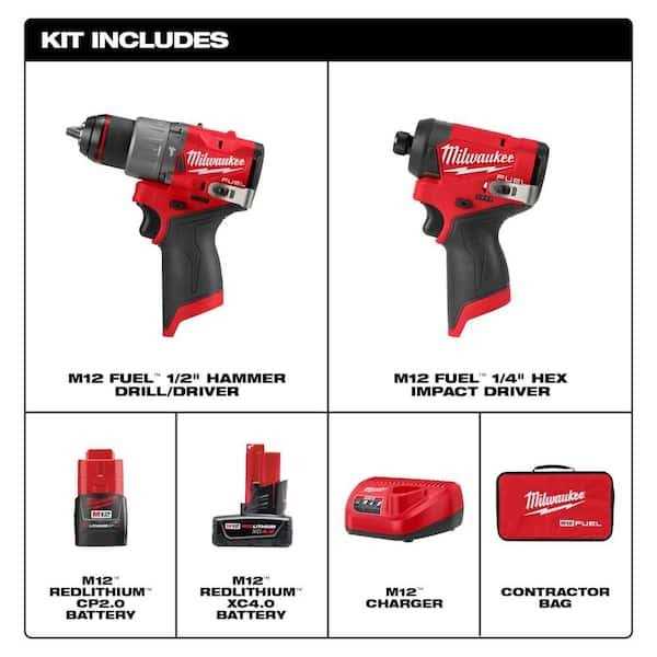 M12 FUEL 12-Volt Brushless Cordless Hammer Drill and Impact Driver Combo Kit T326