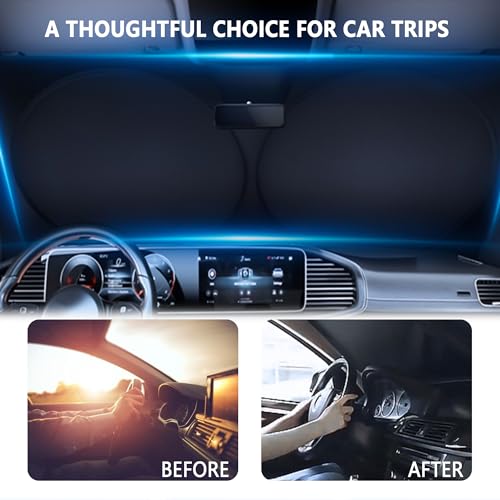 Car Sun Shade Windshield with Opening H500