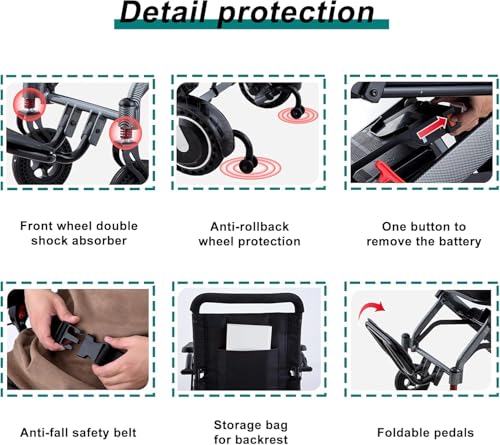 Black Lightweight Foldable Electric Wheelchair E24567