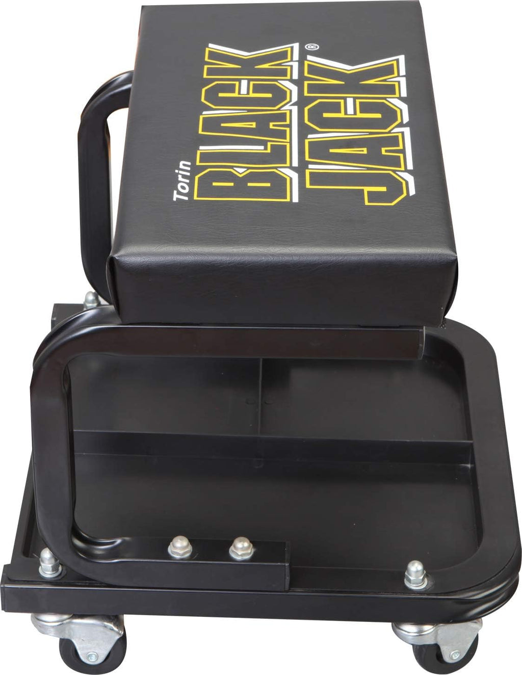 Black Padded Mechanic Stool with Tool Tray Storage Z85248