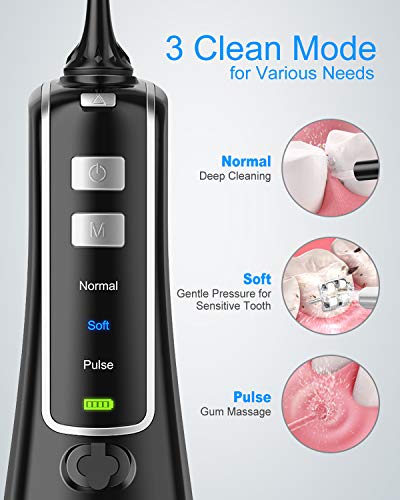 300ML Portable USB Rechargeable Water Flosser with 4 Jet Tips K6486