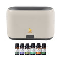 Pursonic FlameGlow Aromatherapy Diffuser & 6-Pack Essential Oils Wellness Bundle – Pure Relaxation with Light, Scent & Serenity