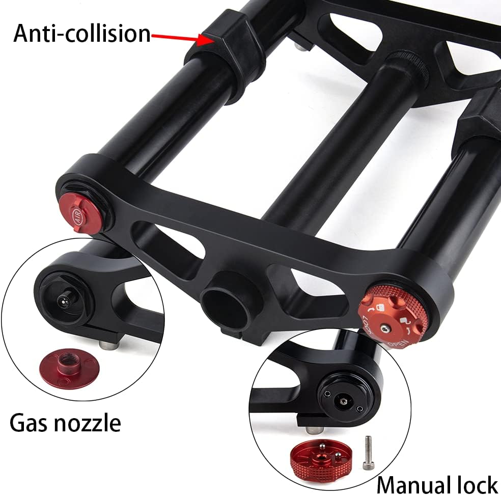 Double Shoulder Snow Front Fork 130mm Travel Air Suspension Bike Fork E15314