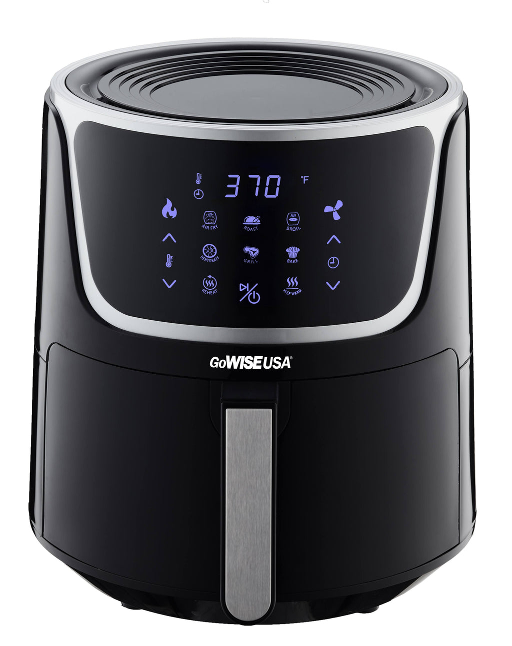 7 qt Electric Air Fryer with Dehydrator Black Silver D19626