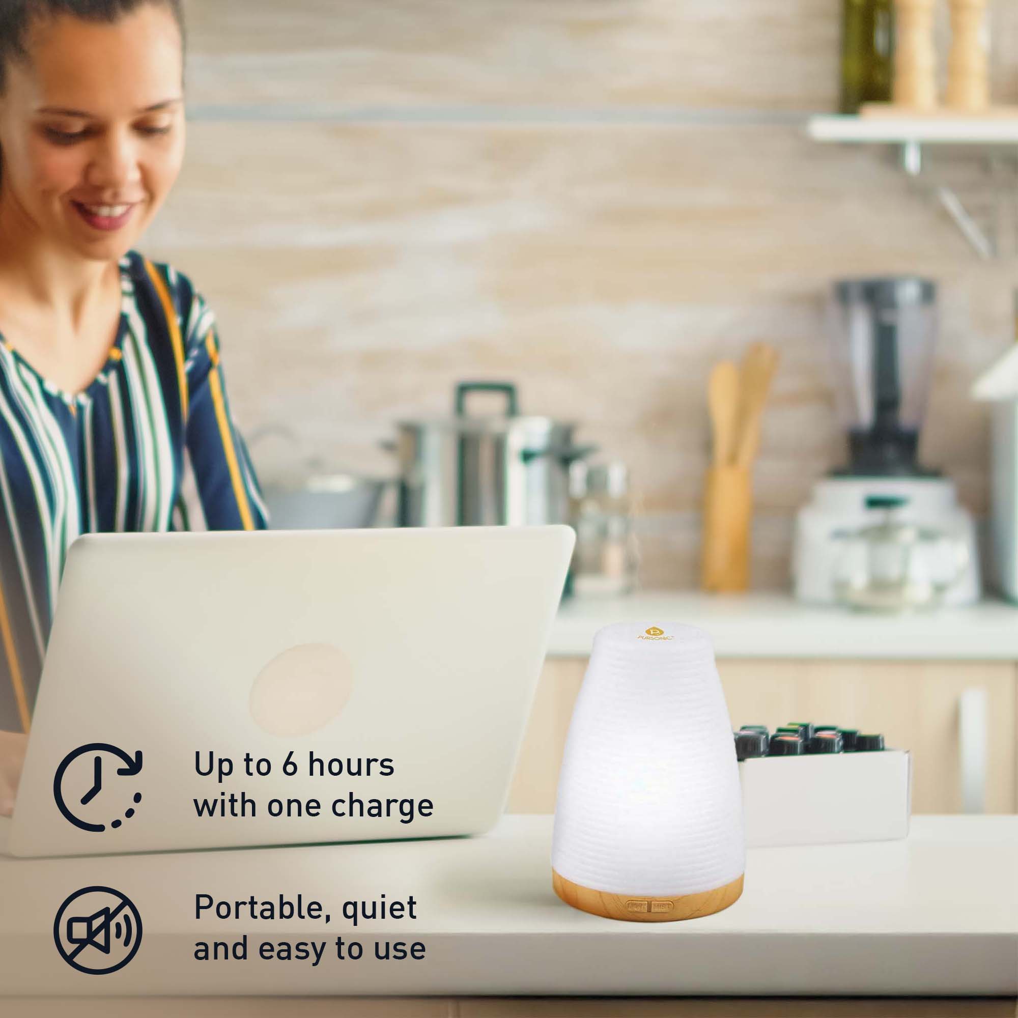 Zen Luxury Wellness Bundle: Trinity Gemstone Necklace Set, Ultrasonic Aroma Diffuser & Essential Oils Trio