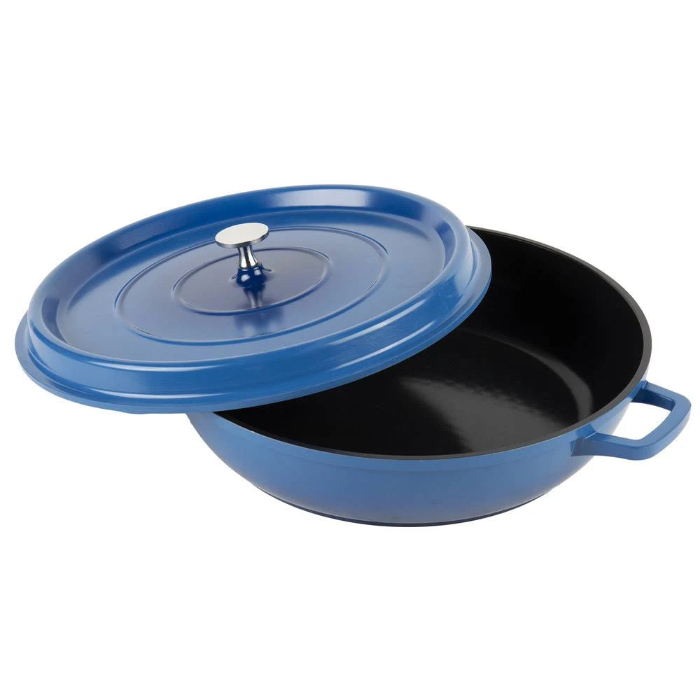 4.5 Quart Blue Cast Aluminum Braiser Pan U4416