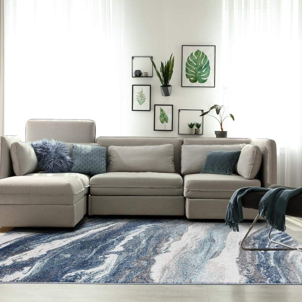 Blue 8x10 Art Deco Area Rug S106