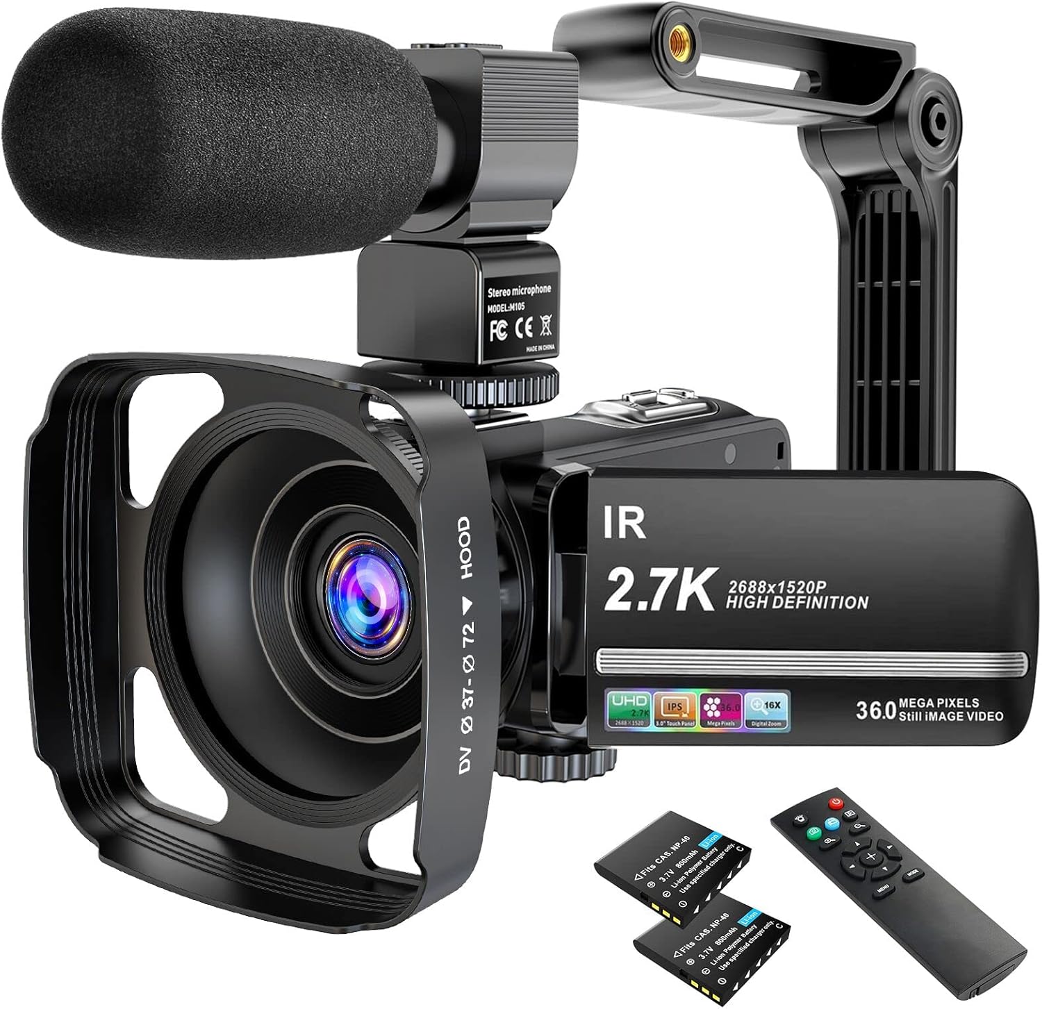 2.7K Ultra HD Digital Video Camera with Microphone U432
