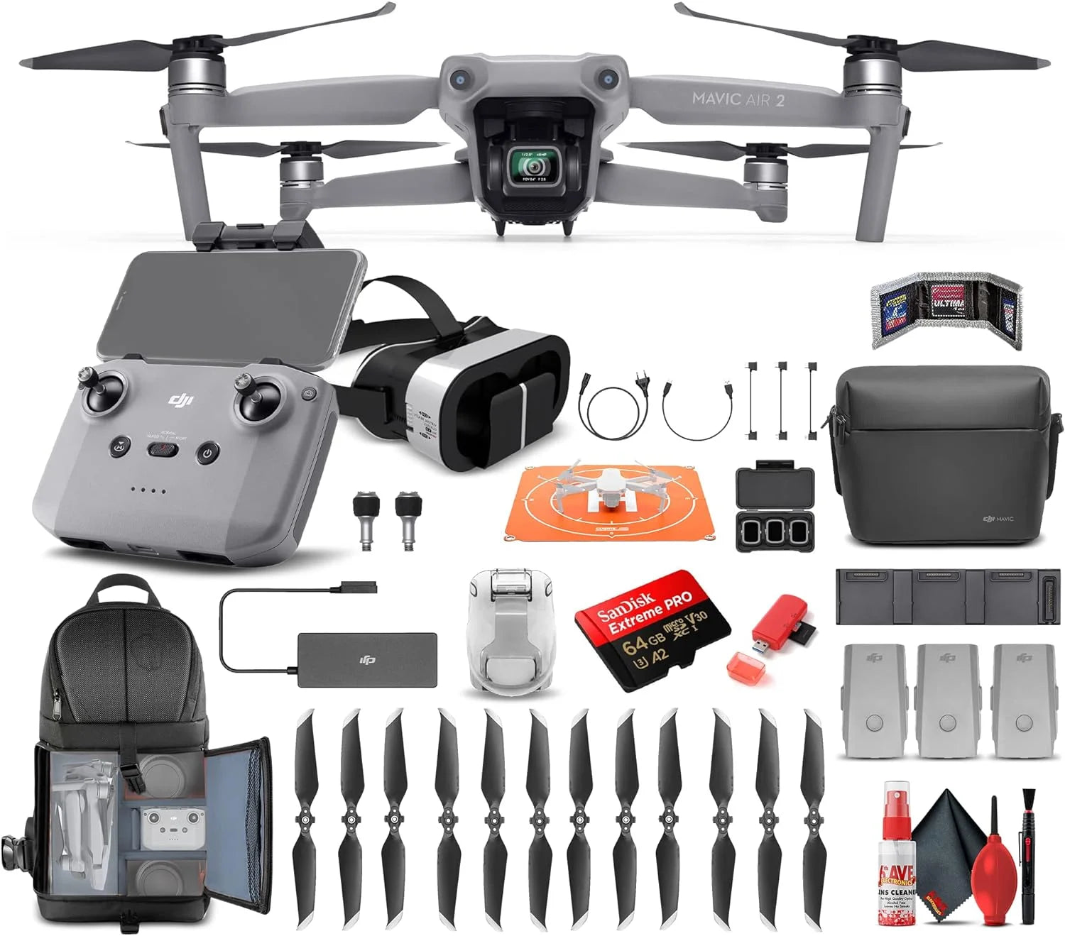 Mavic Air 2 Fly More Combo with Backpack and Goggles U98345