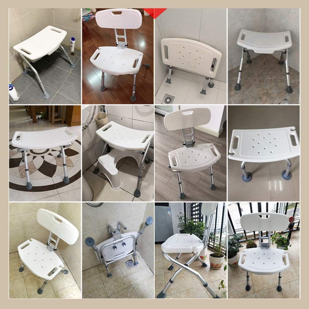 Folding Bath Stool with Back Anti-Slip Rubber Feet Y2742