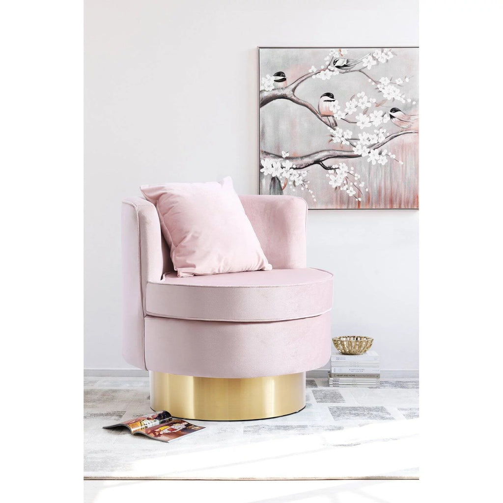 Cognac Velvet Swivel Accent Chair J168