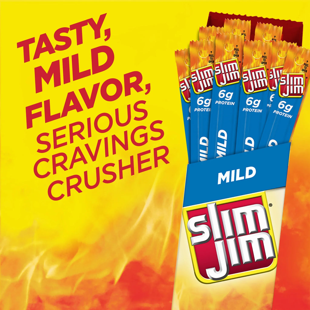 Slim Jim Mild Giant Smoked Snack Sticks, 0.97 Oz, 24 Ct C204