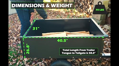 400LB Heavy Duty Steel Dump Cart 10-Cubic Feet Capacity Utility Trailer with Removable Tailgate B6302