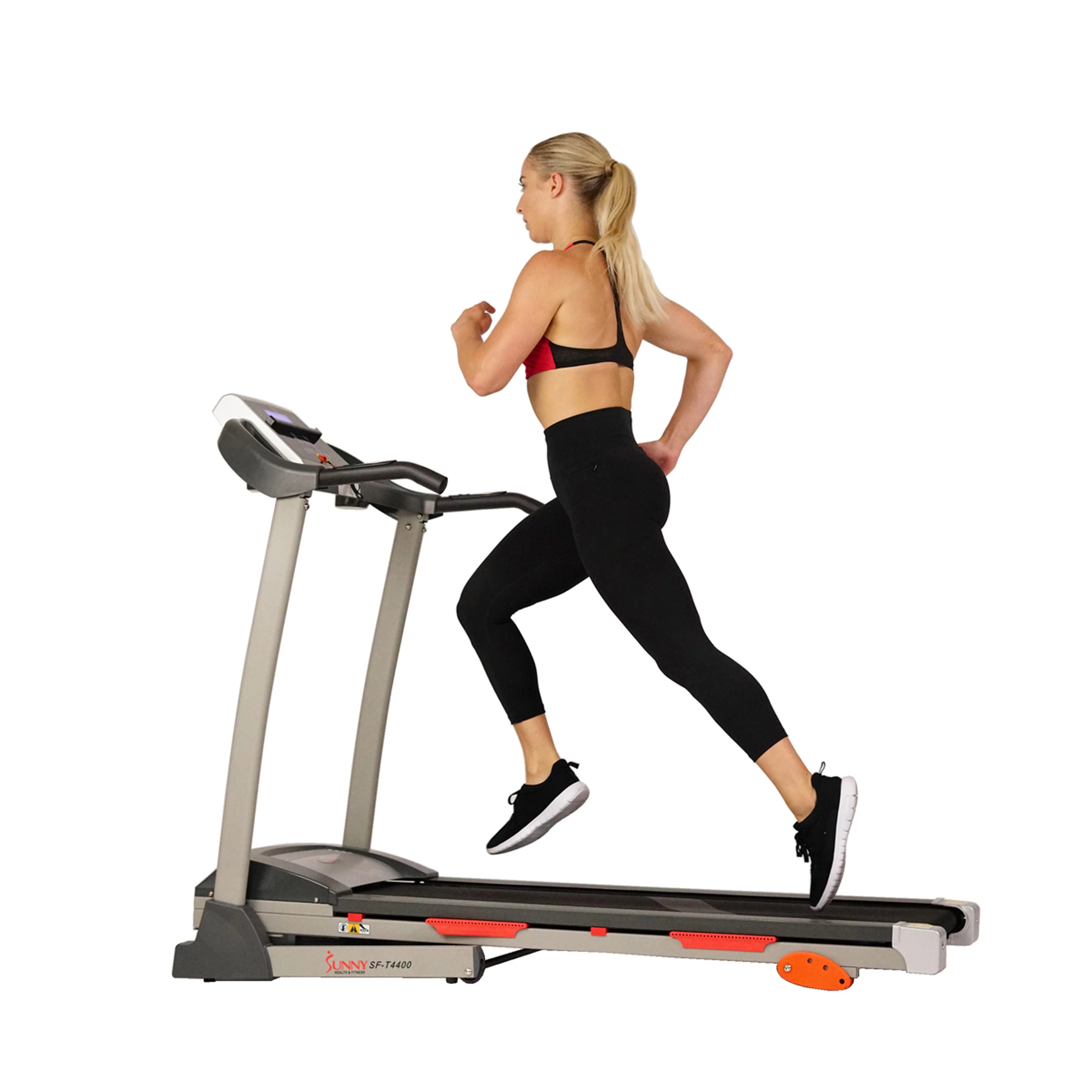 Manual Incline Folding Treadmill with Pulse Sensors LCD Monitor E28317