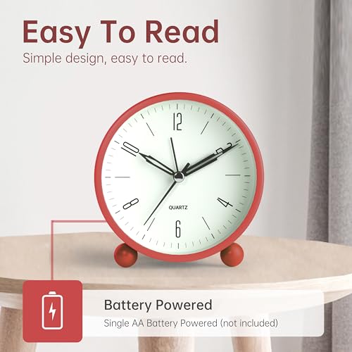 Green Analog Alarm Clock with Night Light E592442