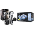 Silver Electric Razor with Pop-Up Beard Trimmer and Travel Case B9564