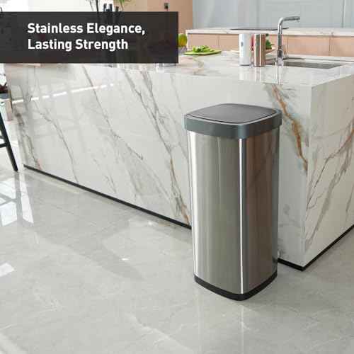 50 Liter Matte Stainless Steel Motion Sensor Trash Can S5450