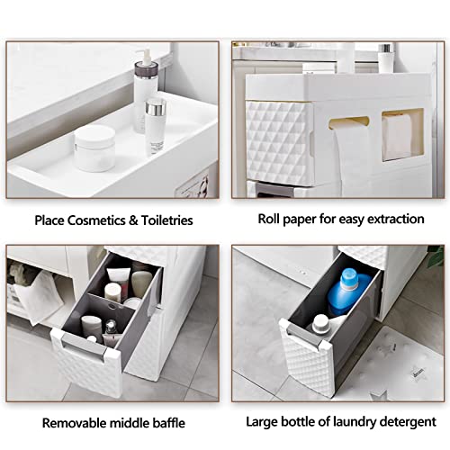 Slim Storage Tower with Wheels Drawer Cart V330