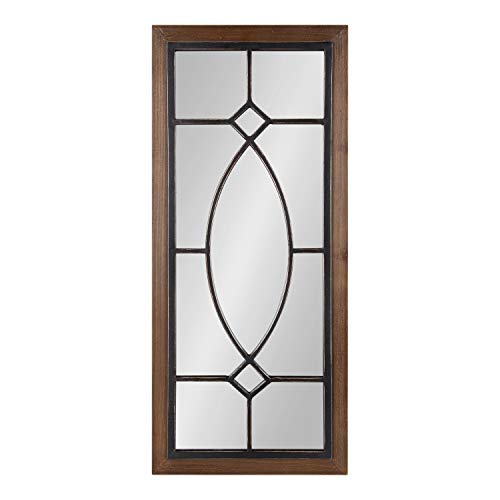 Black Wood and Metal Framed Wall Mirror E674046