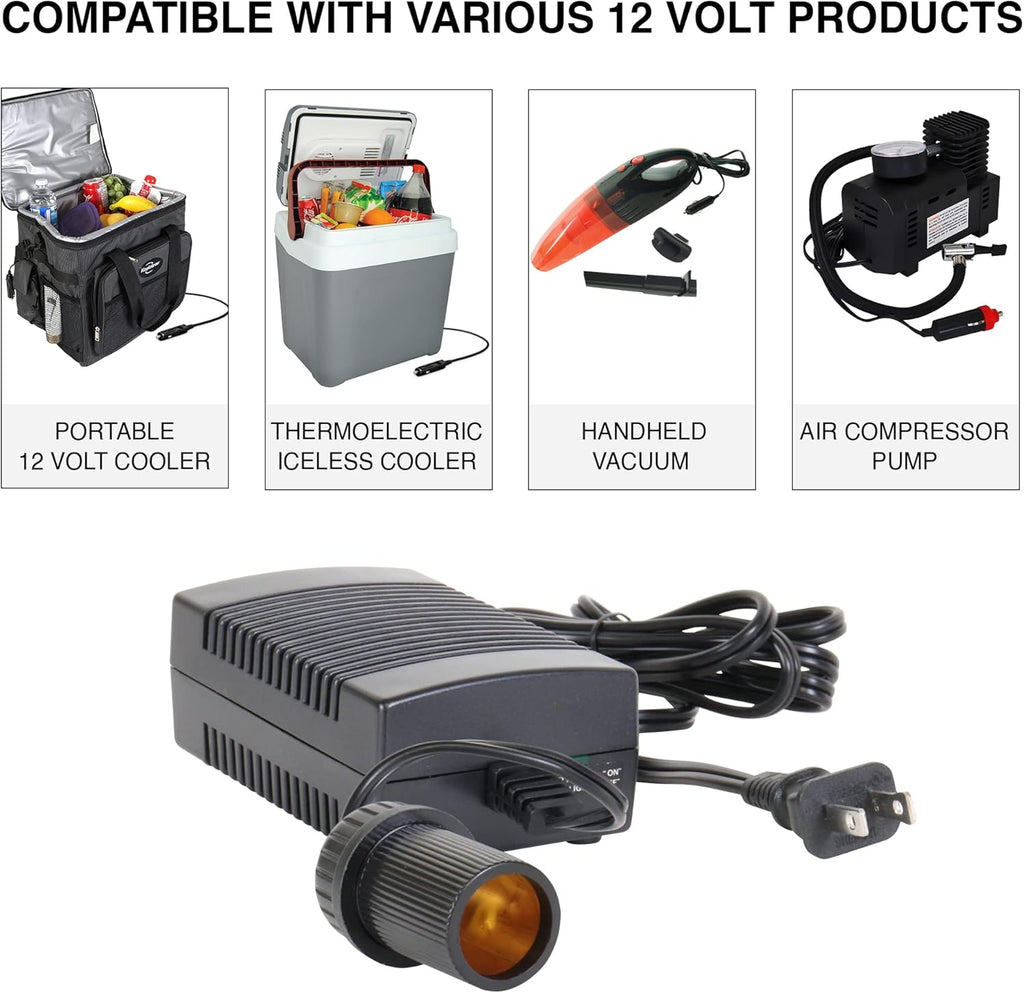 AC to DC converter, 110V to 12V power adapter with circuit breaker, 6ft cord S842118