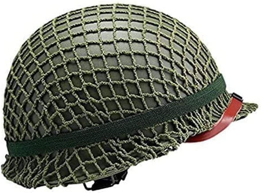 Green Helmet Replica with Net Canvas Chin Strap D230394