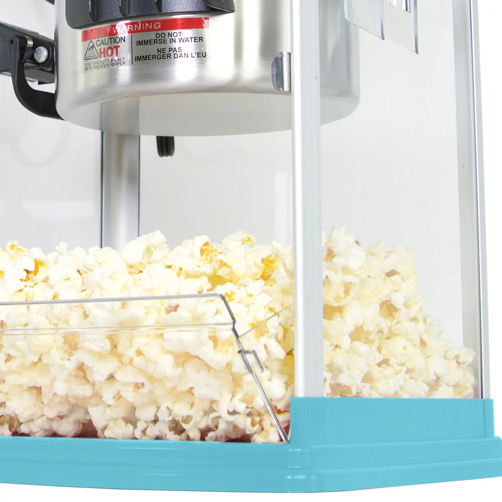 Blue 4-Ounce Popcorn Popper Machine with Nonstick Kettle M5347