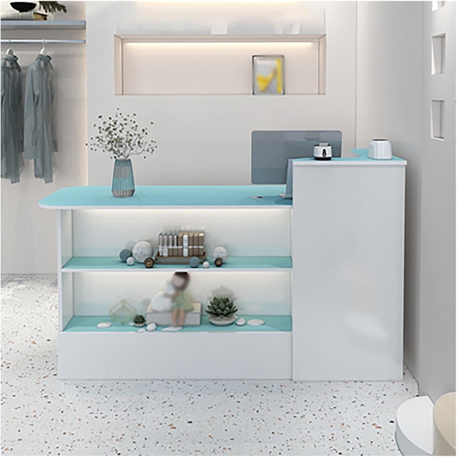 Reception Counter Desk with Lockable Drawers B847057