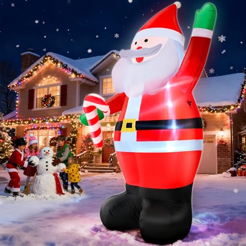 Giant Christmas Inflatables Santa Claus with Built-in LED Lights A9707