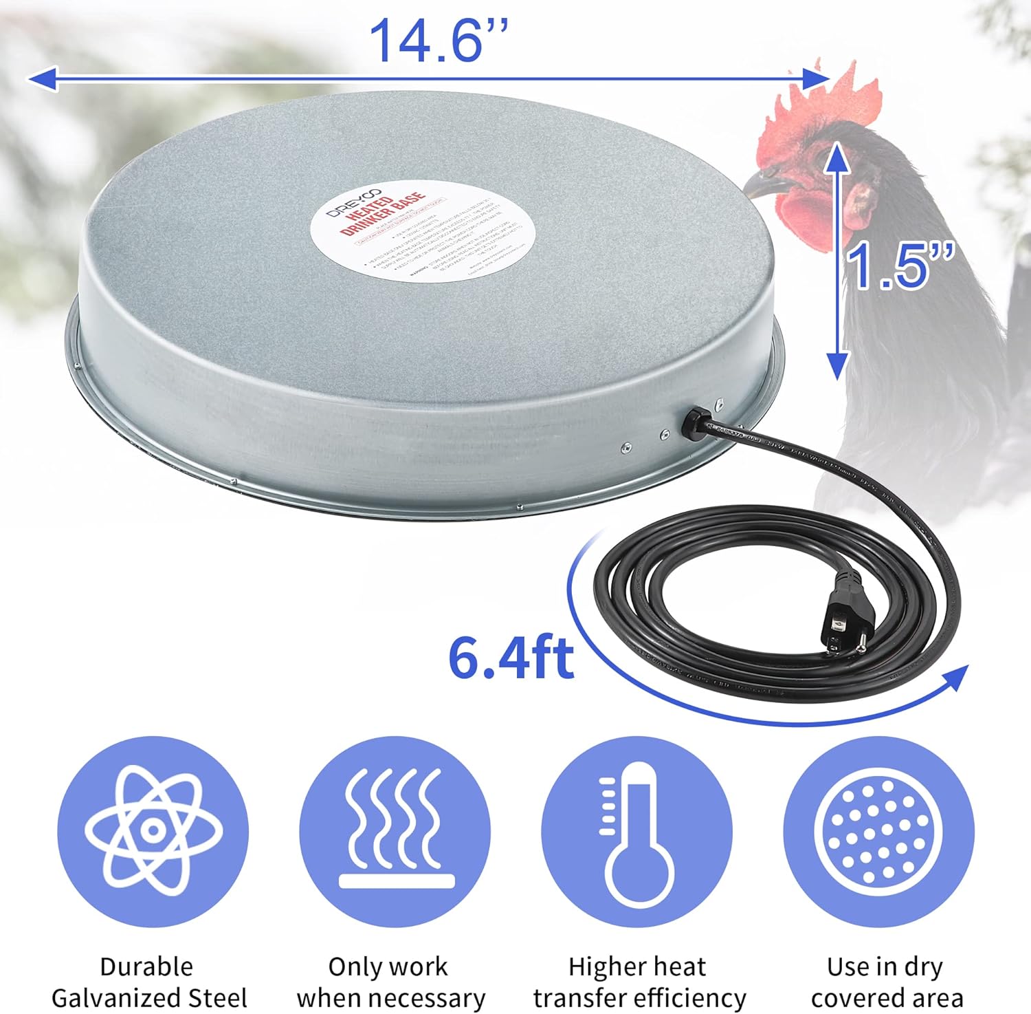 Heated Base Chicken Water Heater 125 Watts K364919