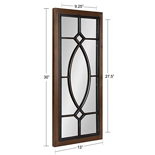 Black Wood and Metal Framed Wall Mirror E674046
