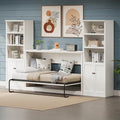 Twin Size Murphy Bed with 2 Side Cabinet Storage Shelf and Bookcase O564914