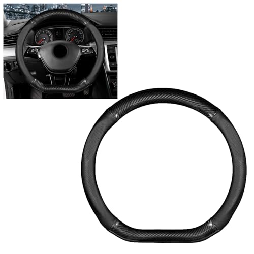 Black Carbon Fiber Steering Wheel Cover M838