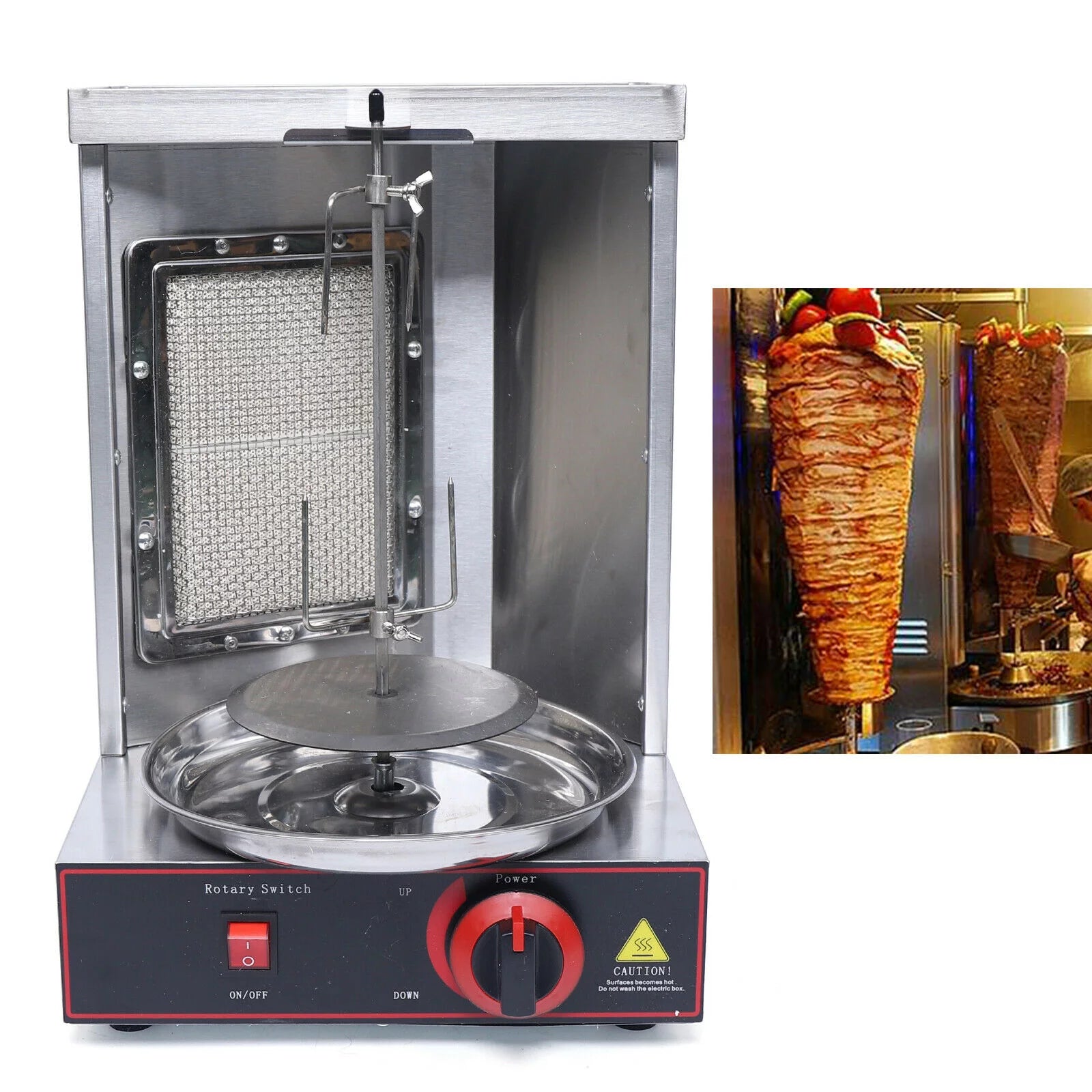 Smokeless Vertical BBQ Rotisserie Broiler X58462