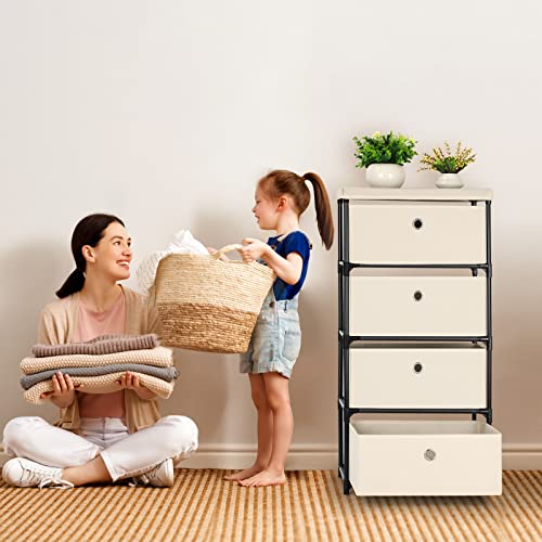 Blue Fabric 4 Drawer Storage Chest O517