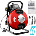 50FT x 1/2Inch Electric Drain Auger with 4 Cutter & Foot Switch W23648
