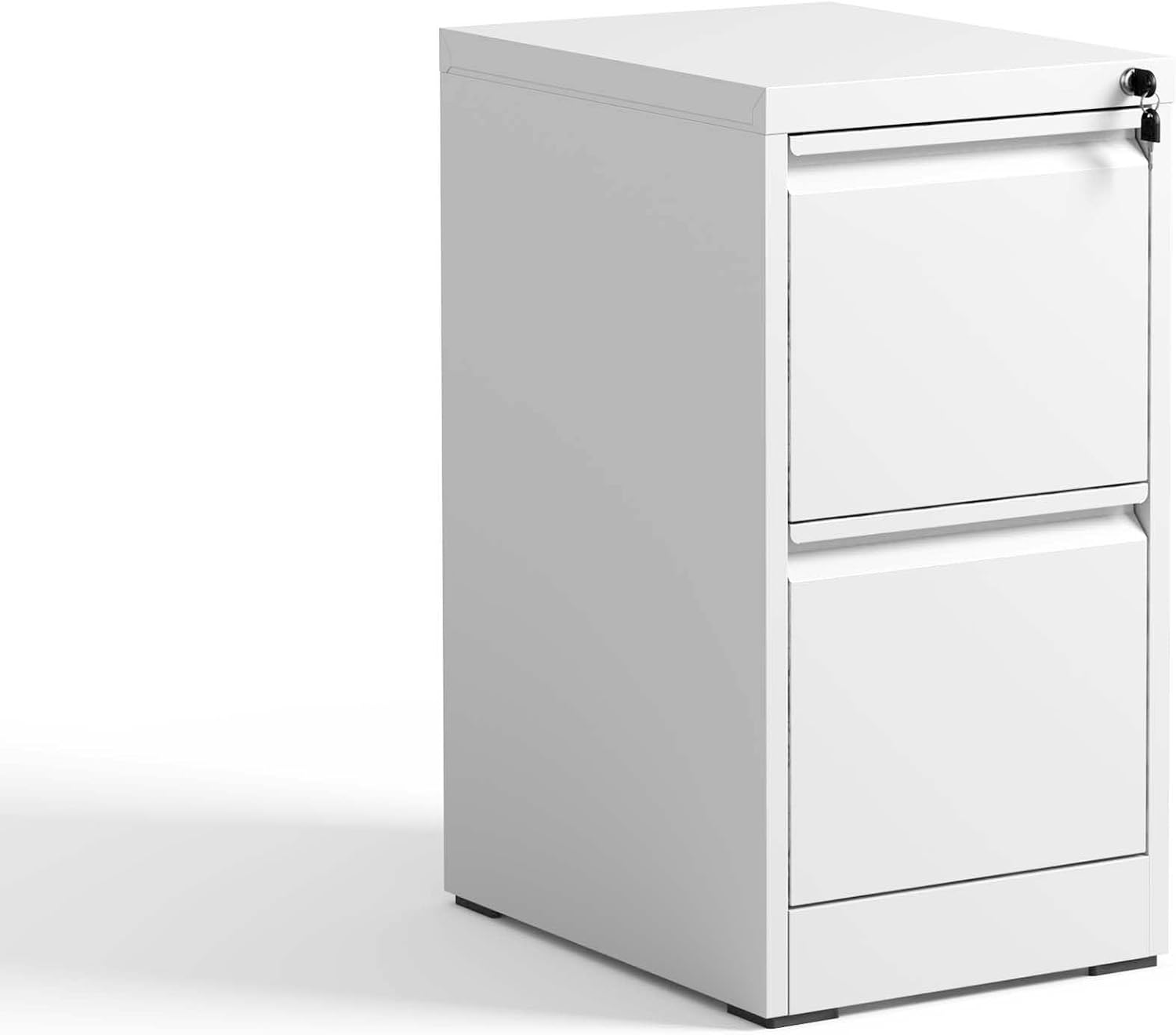 White 2 Drawer Metal Vertical File Cabinet D4335