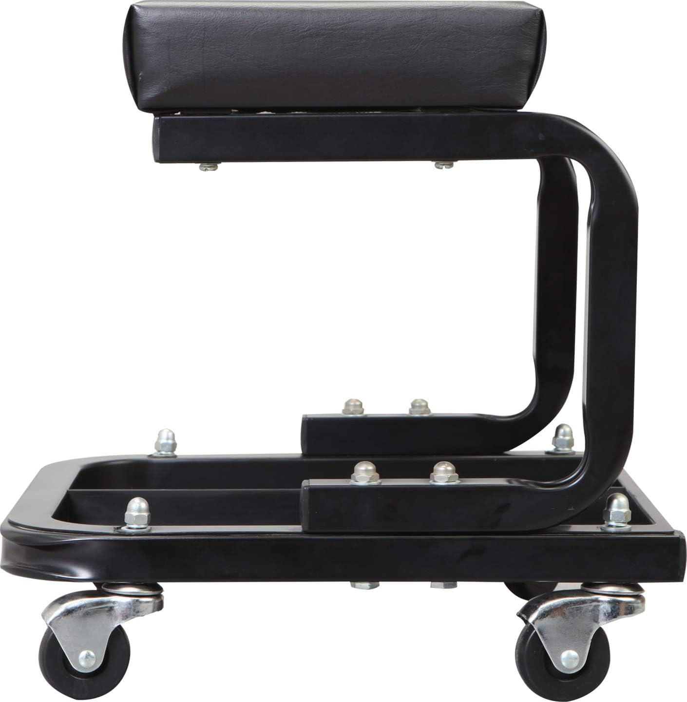 Black Padded Mechanic Stool with Tool Tray Storage Z85248