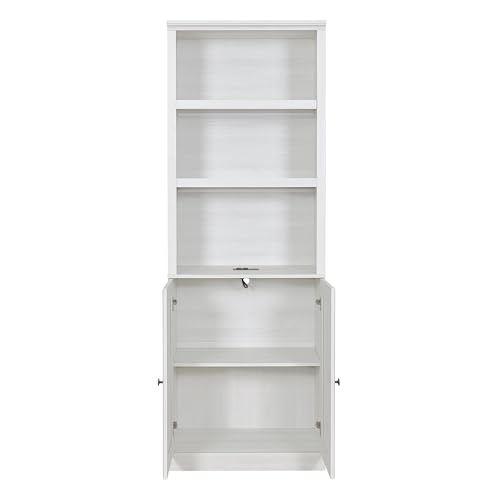 Twin Size Murphy Bed with 2 Side Cabinet Storage Shelf and Bookcase O564914