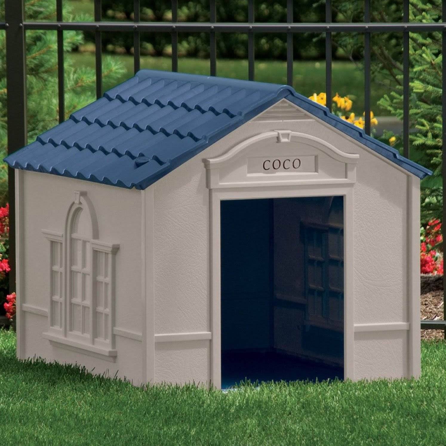 Large Weatherproof Resin Dog House (2 Pack) C19549