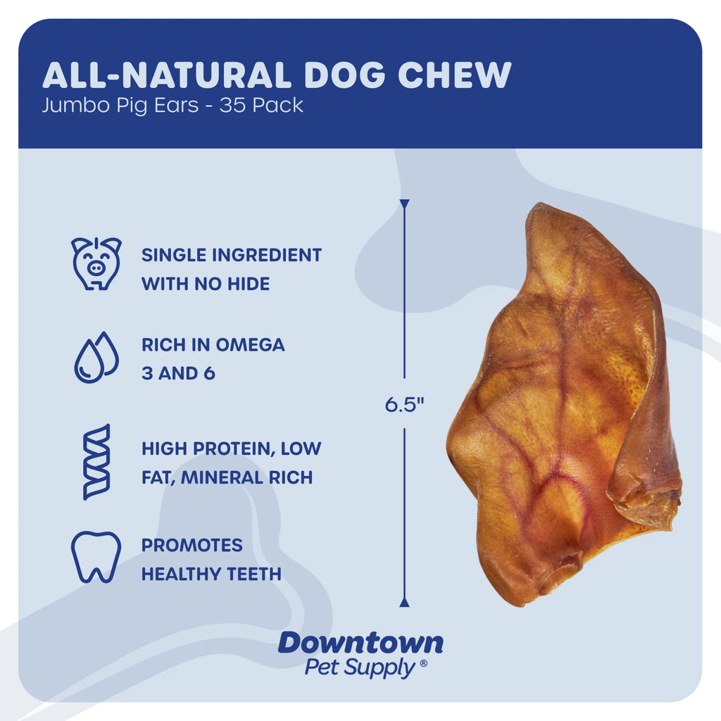 35 Pack Pig Ears Dog Chews Y1362