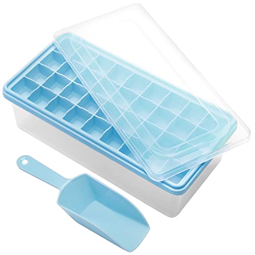 Food-grade Silicone Ice Cube Tray with Lid and Storage Bin, 36 Small Nugget Ice Maker Q657