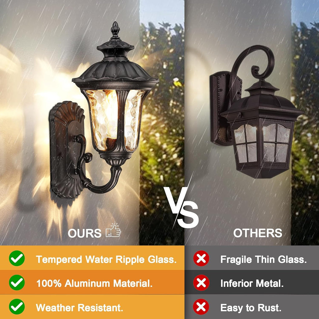 Black 15.6'' Waterproof Outdoor Wall Light Fixture E72862